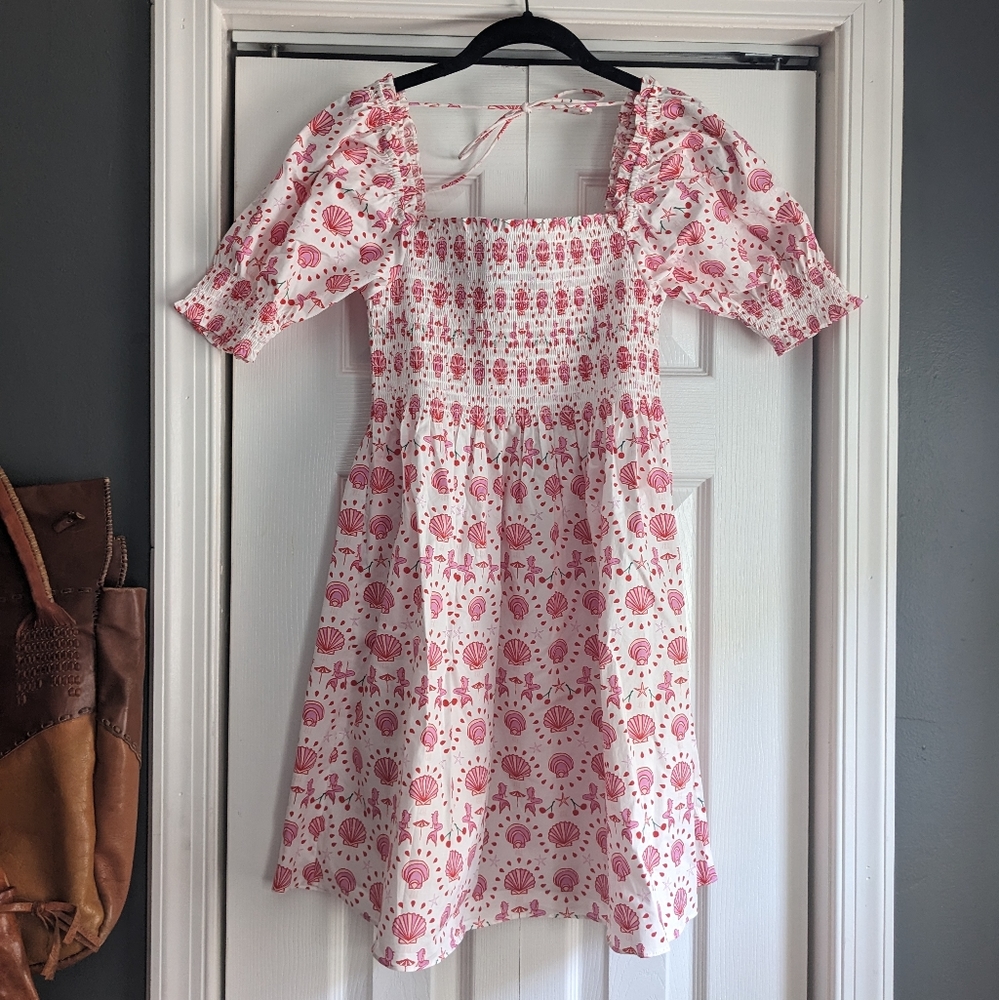 Hill House Nap Dress Athena Mermaid Shell Print XS